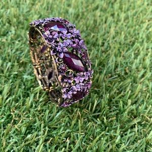 Women bracelet purple crystals metal beadsbracelet